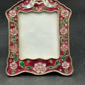 Floral Enamel cloisonné Picture Frame - Red and Gold